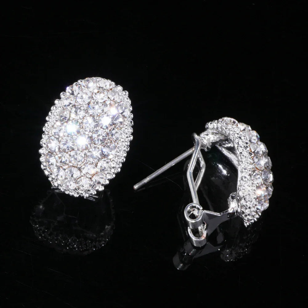 Romantic AAA Cubic Zirconia Stone Stud Earrings
