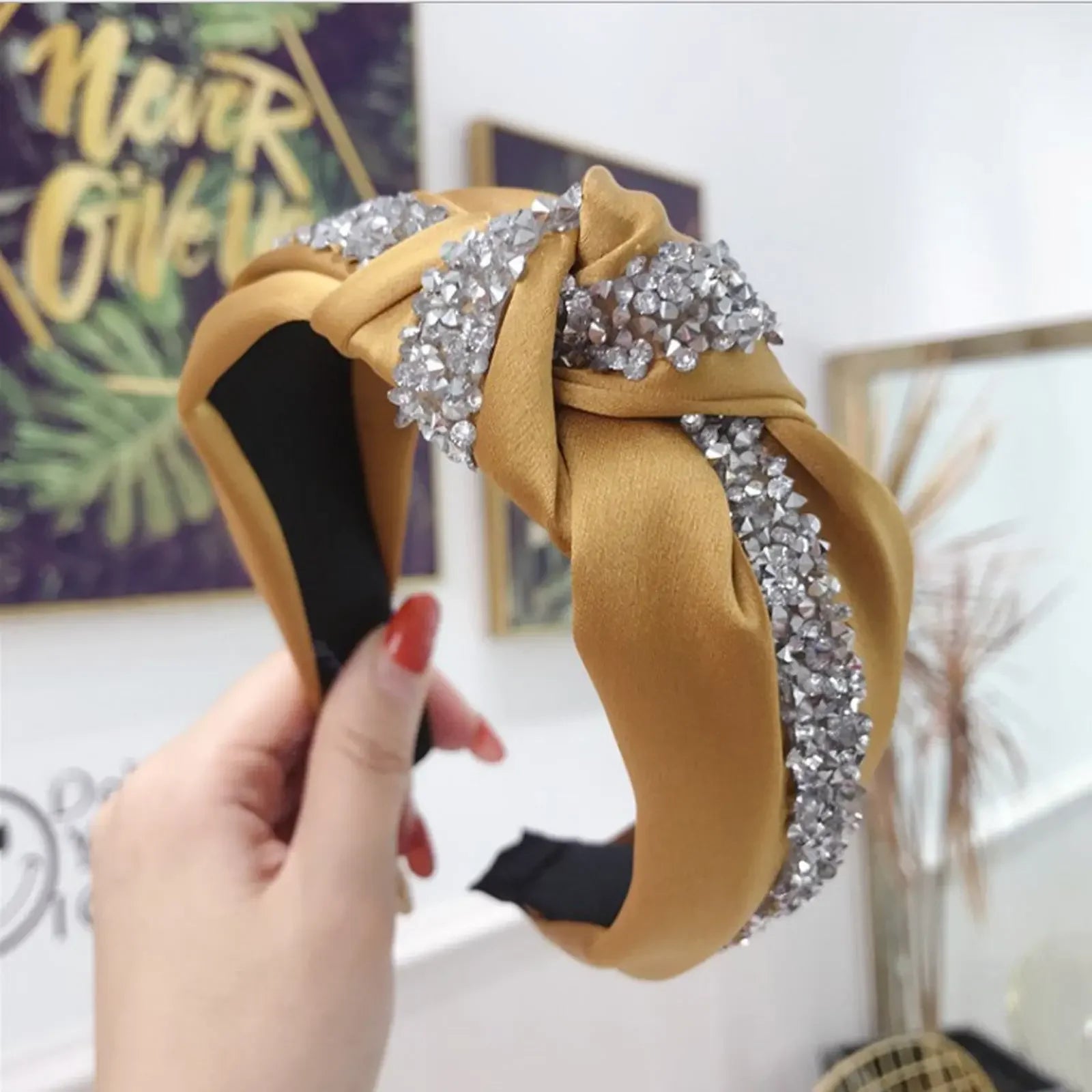 LUX Rhinestone Middle Knot Hairband