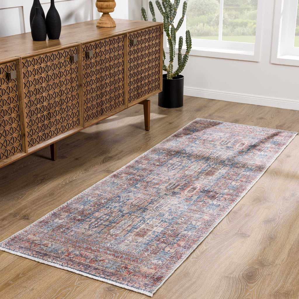 Burnt Orange Holi-2300 Washable Area Rug