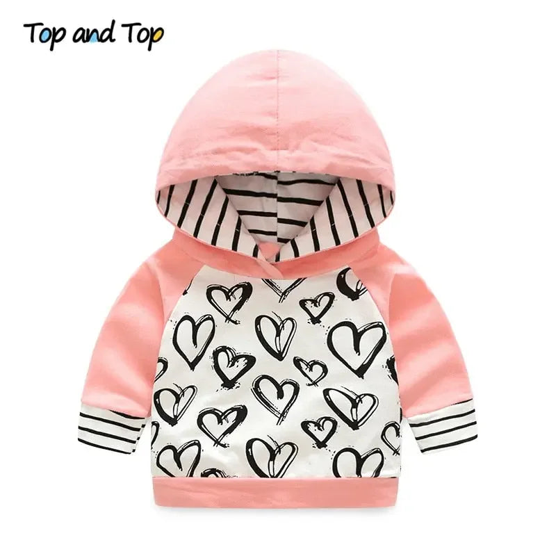 LUX BABY Hooded Sweatshirt & Striped Pants 2pcs Outfit