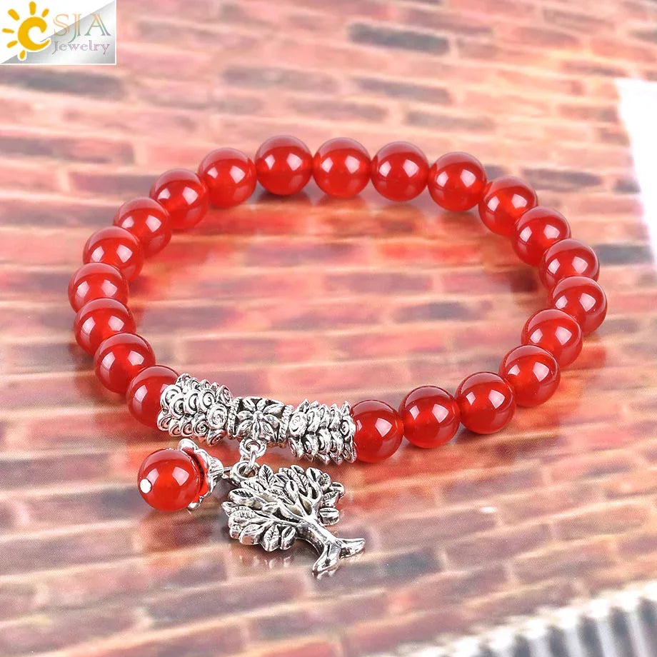 Red Onyx Gem Stone Bracelet