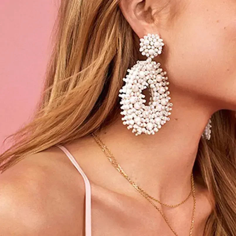 MANILAI Boho Fashion Beads Drop Earrings For Women Handmade Beaded Dangle Statement Earring Jewelry Gifts Wholesale
