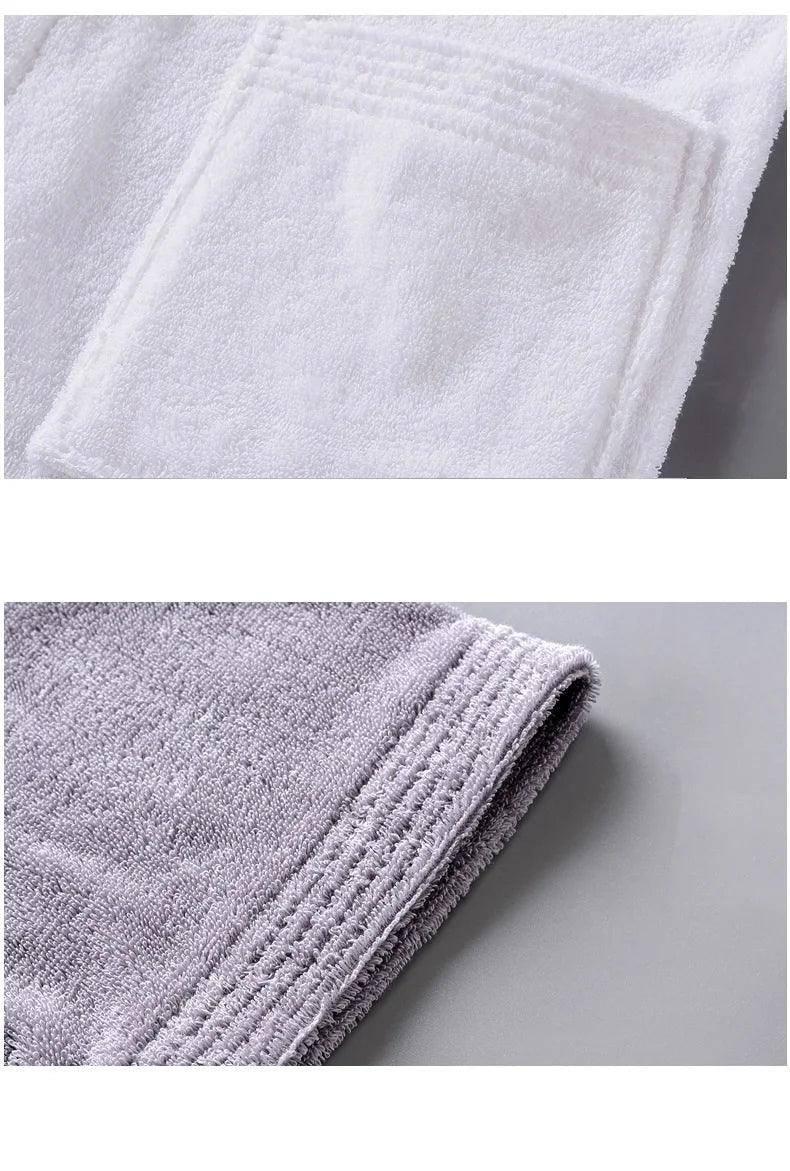 Terry Hooded Embroidery Cotton Bathrobe