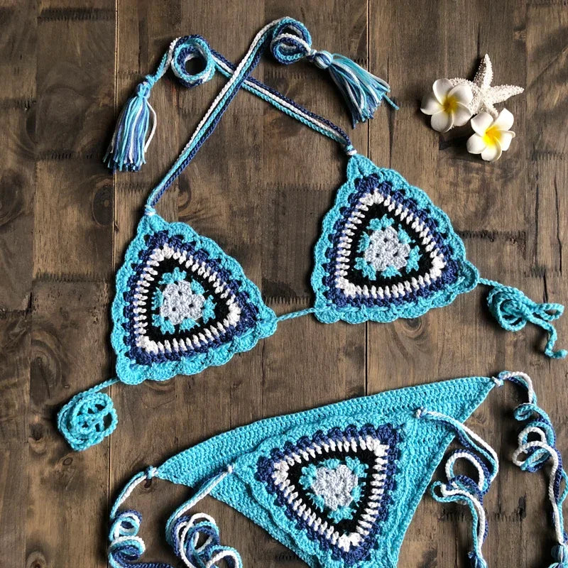 Boho Crochet Micro Bikini Set