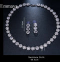 LUX Round White Gold Color AAA Cubic Zircon Jewelry Set
