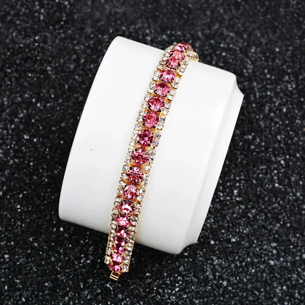 LUX Braided Gold & Pink Bracelet