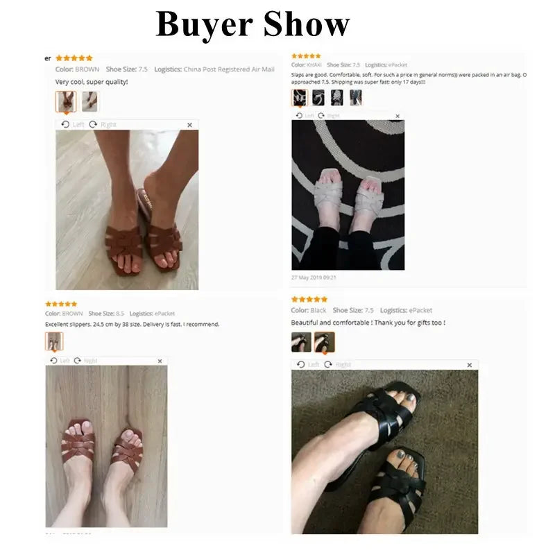 DONLEE QUEEN Women Brand Slippers Summer Slides Open Toe Flat Casual Shoes Leisure Sandal Female Beach Flip Flops Big Size 41