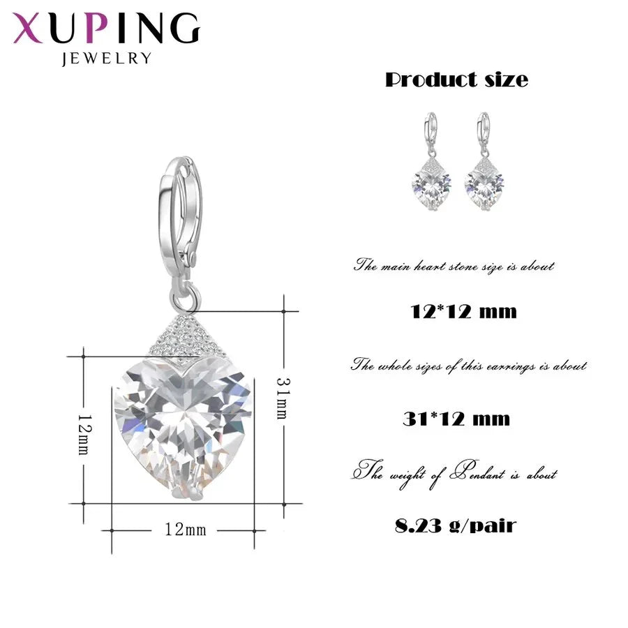 Xuping Jewelry Fashion Luxury Women Drop Earrings with Synthetic Cubic Zirconia for Valentine's Day Gift 27656