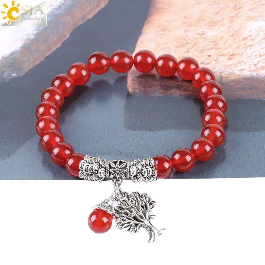 Red Onyx Gem Stone Bracelet