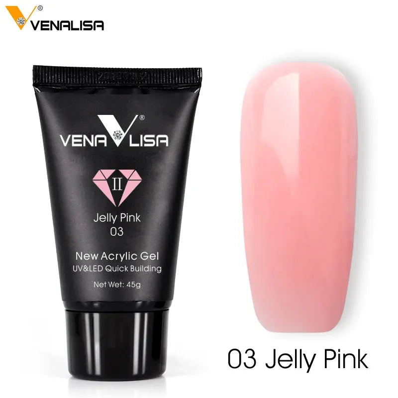 Venalisa Poly Nail Gel Nail Art French Nail Constraction Jelly Builder Extension Gel Acrylic Slip Solutions Clearnser Remover