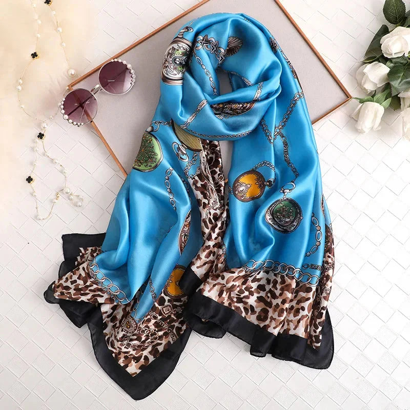 180*90cm Luxury Brand Women Summer Silk Scarves Shawl Lady Wrap Soft Female Europe Designer Beach Bandanna foulard muffler pareo