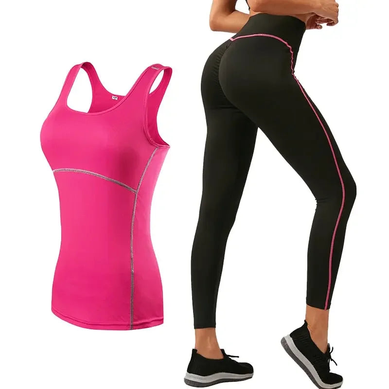 Running Cropped Top +Leggings Set