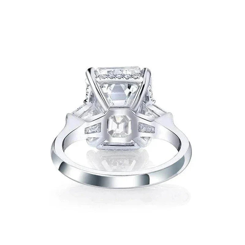 Luxury Ladies Jewelry Ring 5 Carat Emerald Moissanite 925 Sterling Silver Wedding Fashion Engagement Rings