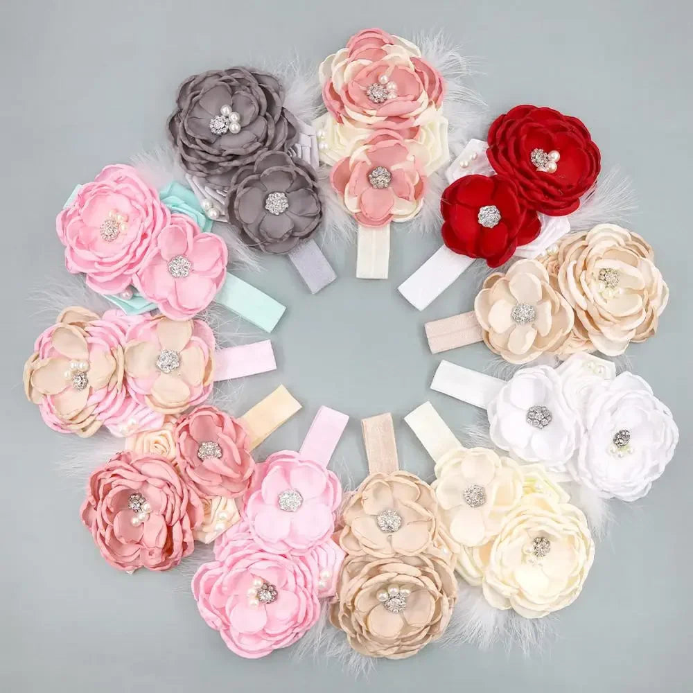 Vintage Flower Headband Baby Girls