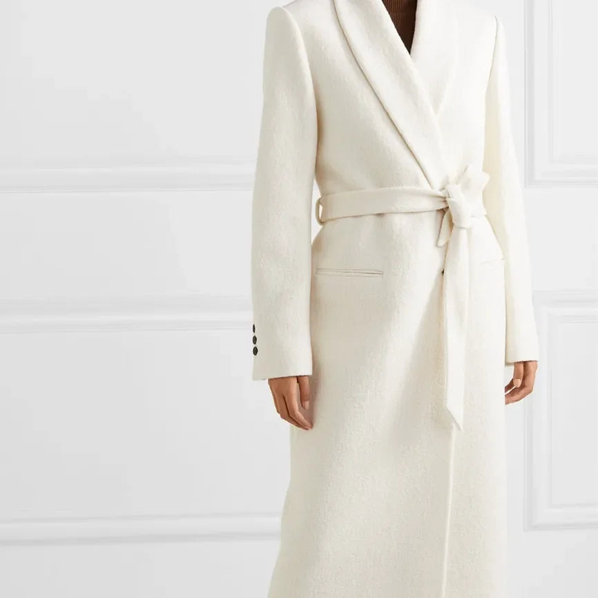 Women's Mackenzie White Wool Coat