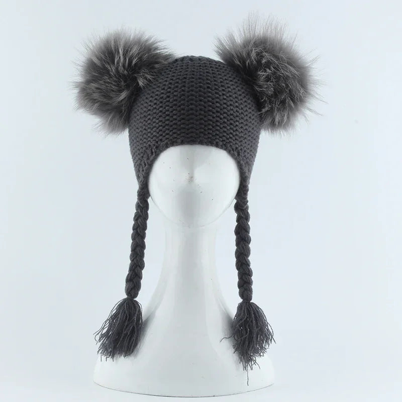 Winter Kids Fur Beanie