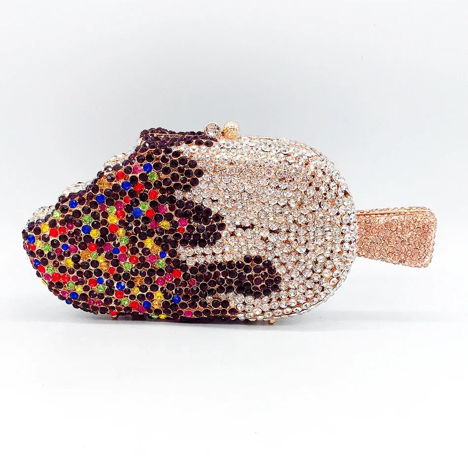Bling Ice Cream Shaped Evening Clutch