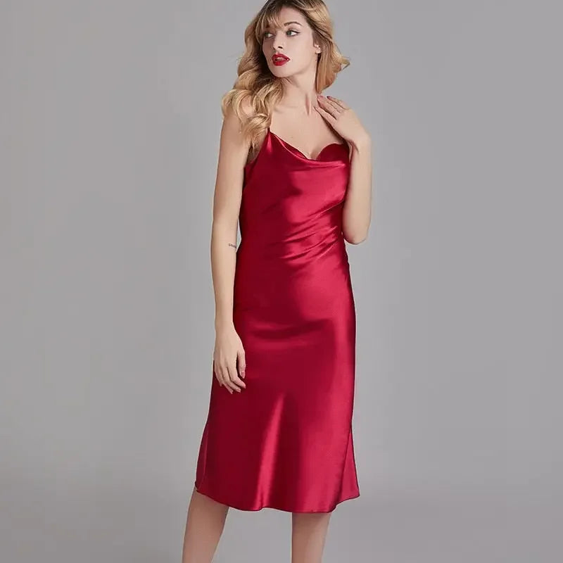 Good Vibes Satin Nightgown