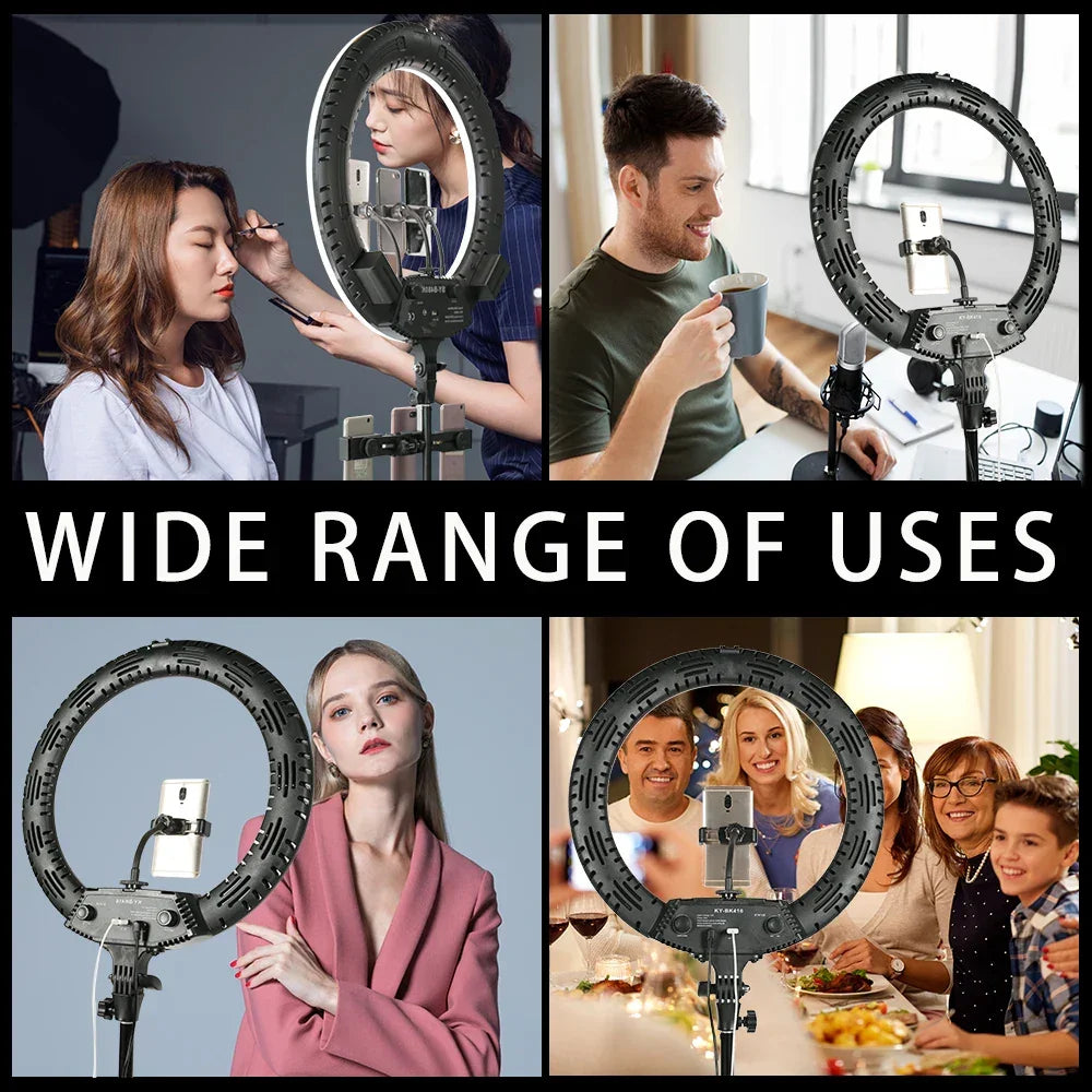 Live Stream 18 inch LED Ring Light with Tripod - Dimmable Photographic Lighting