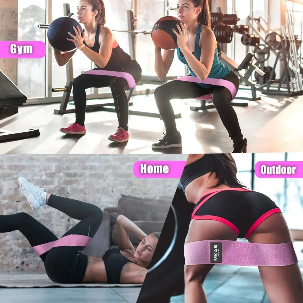 Resistance Bands 3-Piece For Leg Thigh, Butt Squats, Glutes
