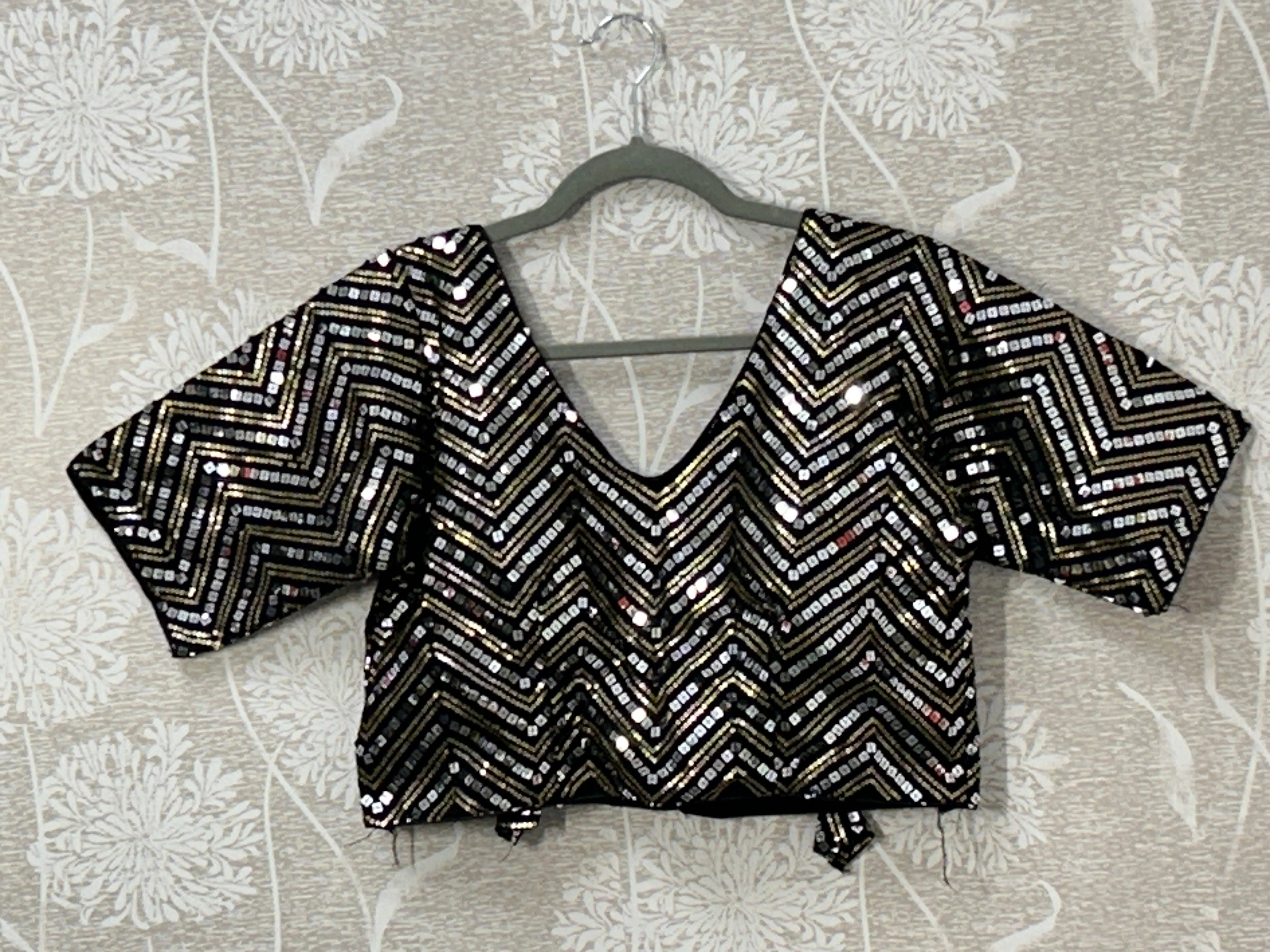 Black sequin blouse