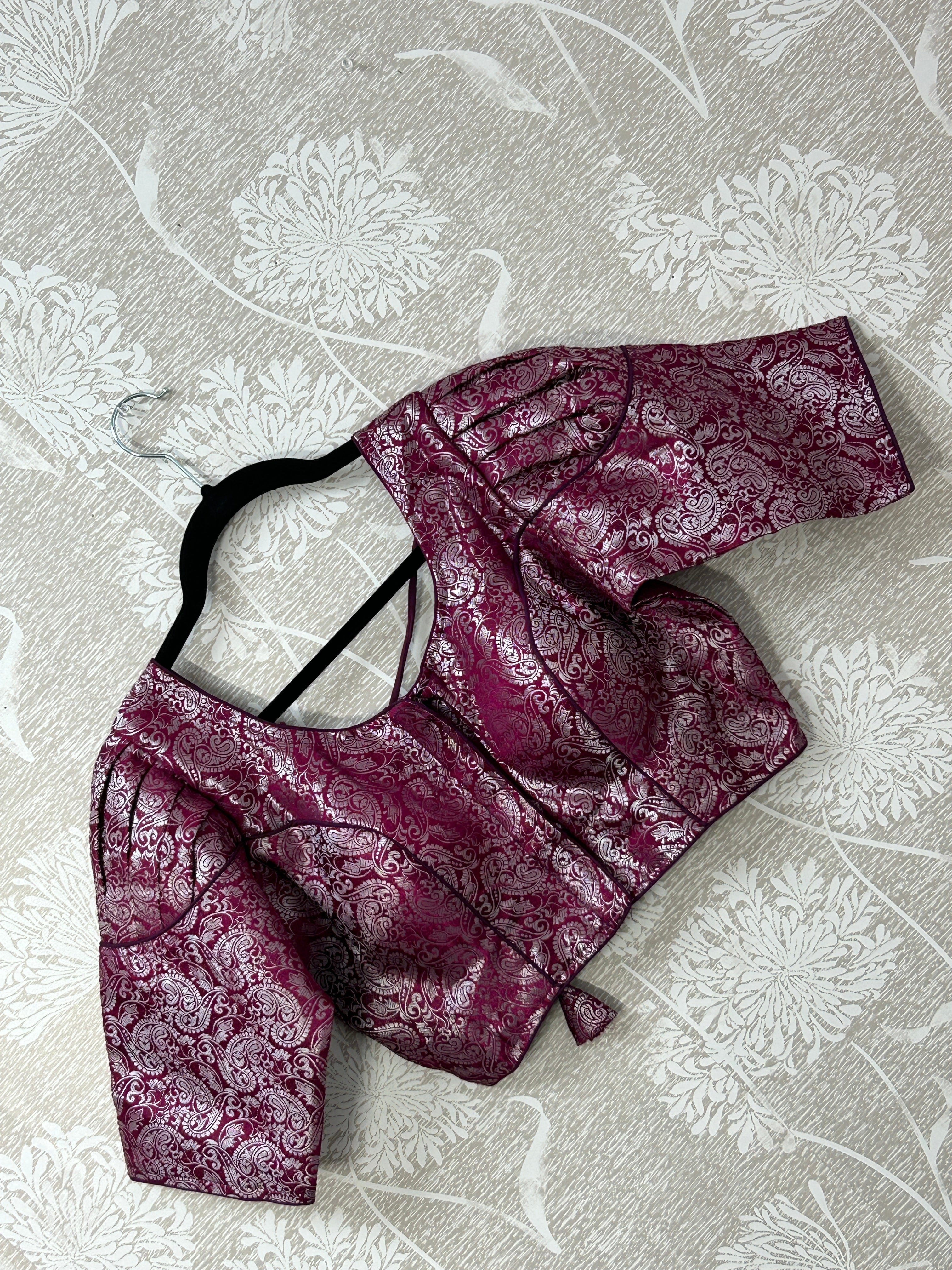 Purple with silver brocade