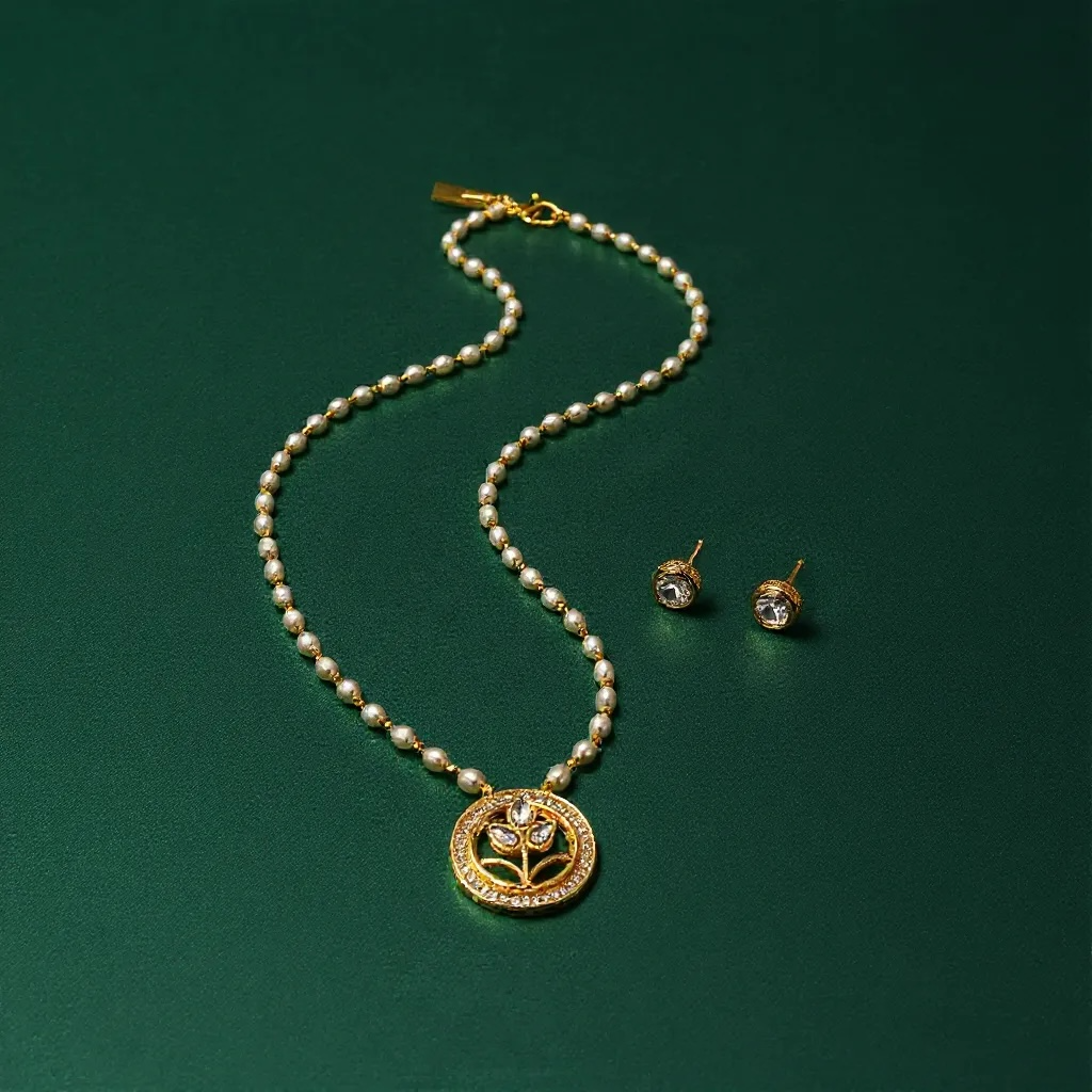 Lightweight pearl Kundan set