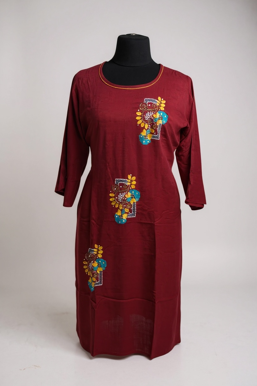 Elegant Indian Kurti With Embroidery For Women From Kurti Connection USA
