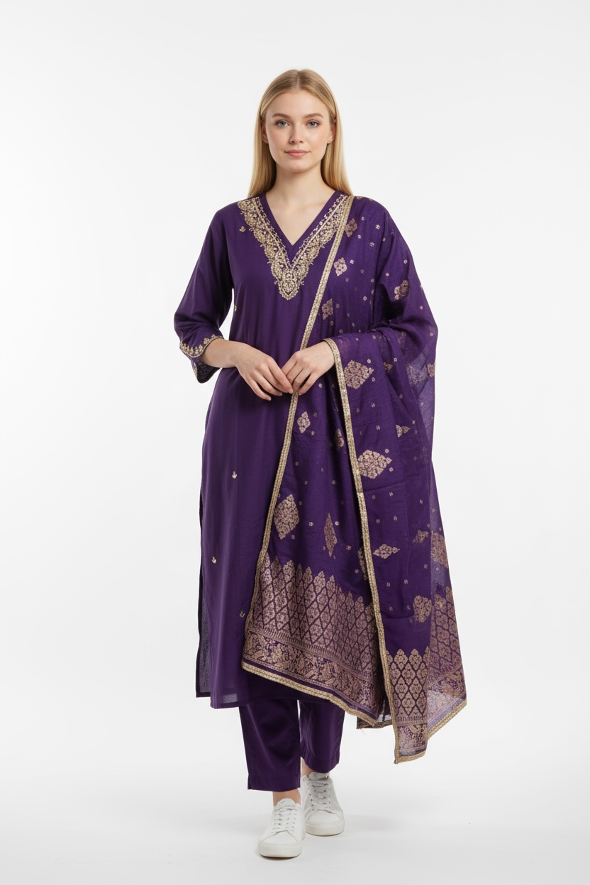 Modal silk salwar suit