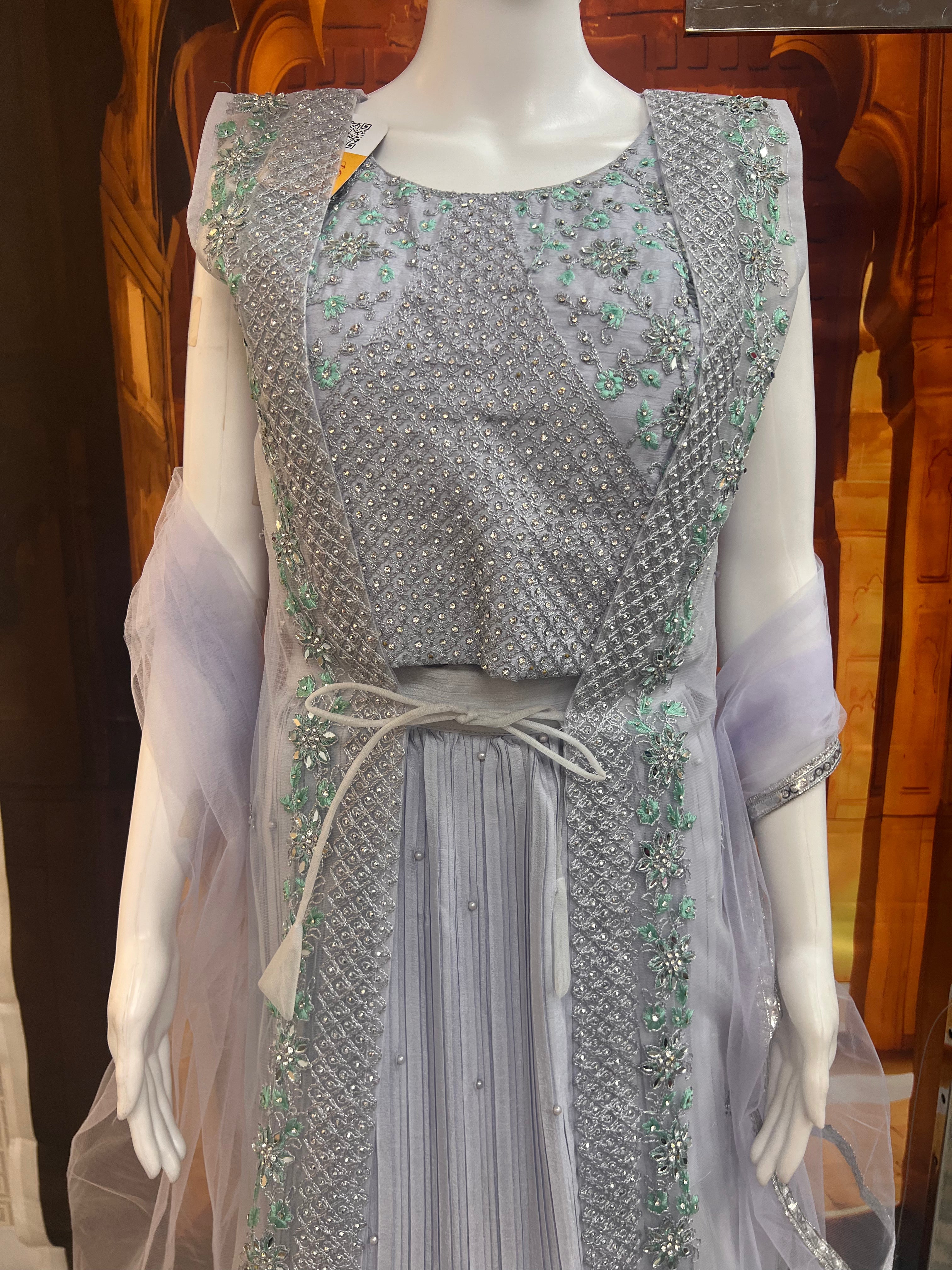 Crape silk Lehenga set