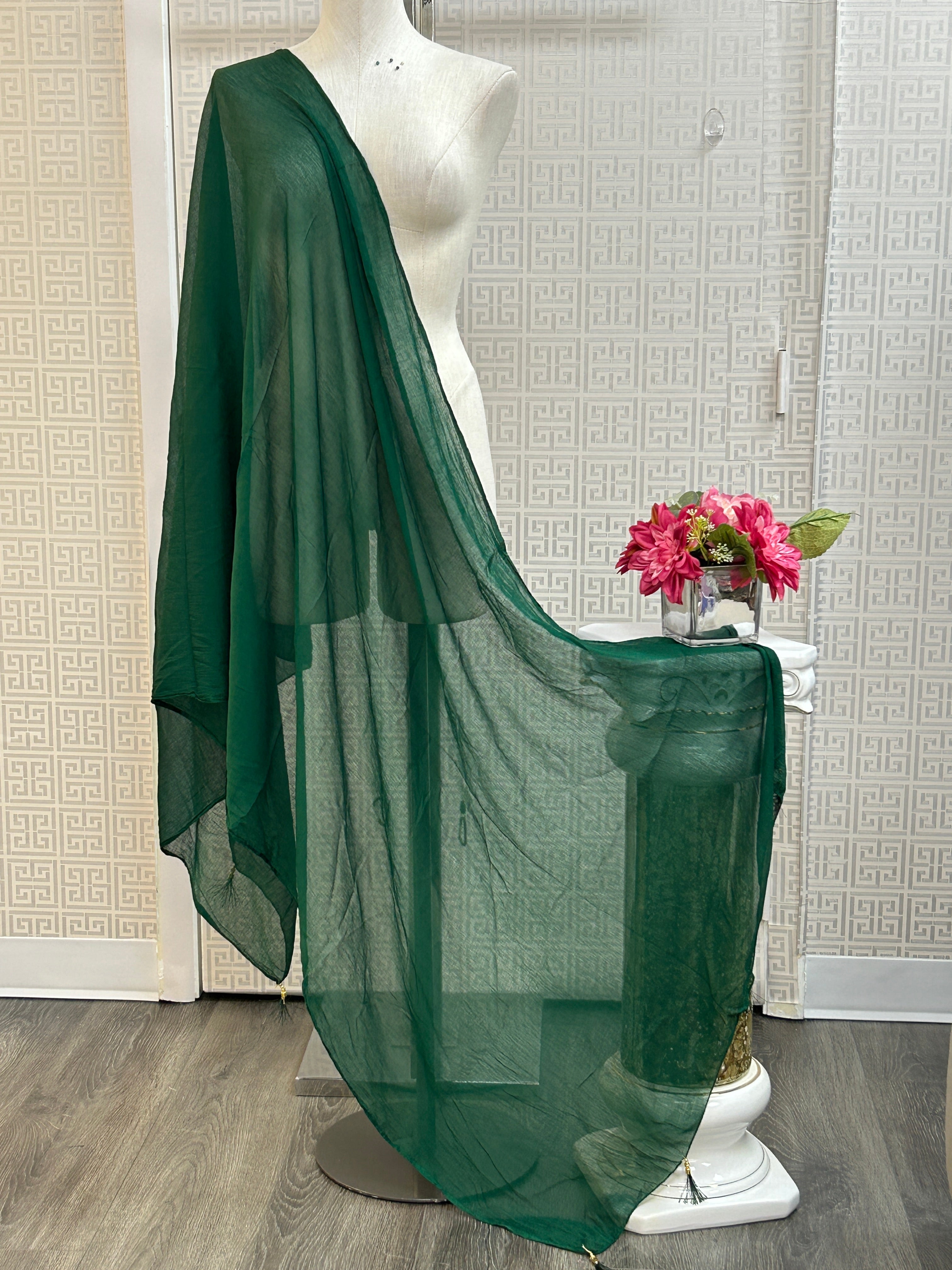 Green chiffon dupatta