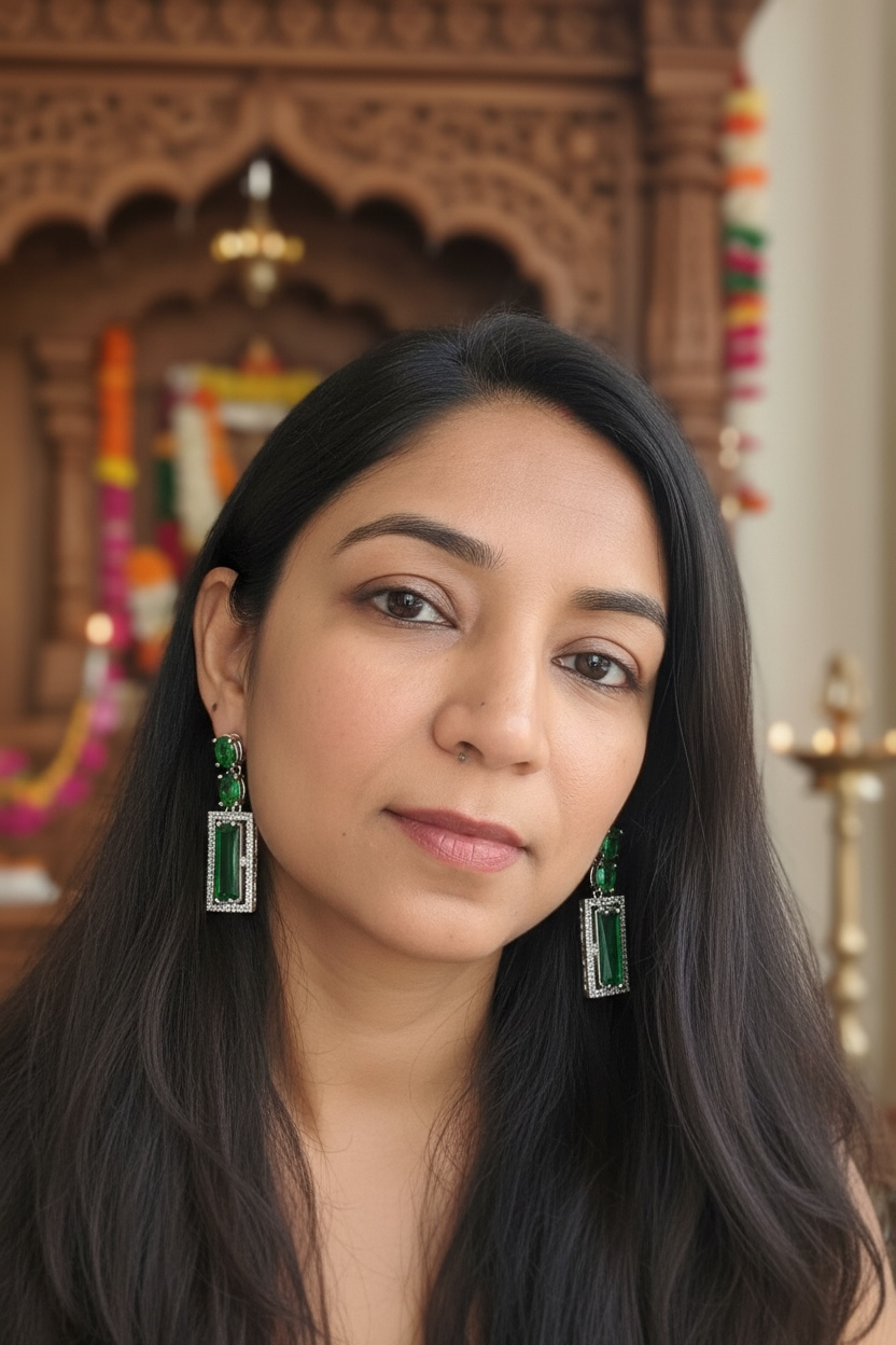 CZ earrings | green earrings