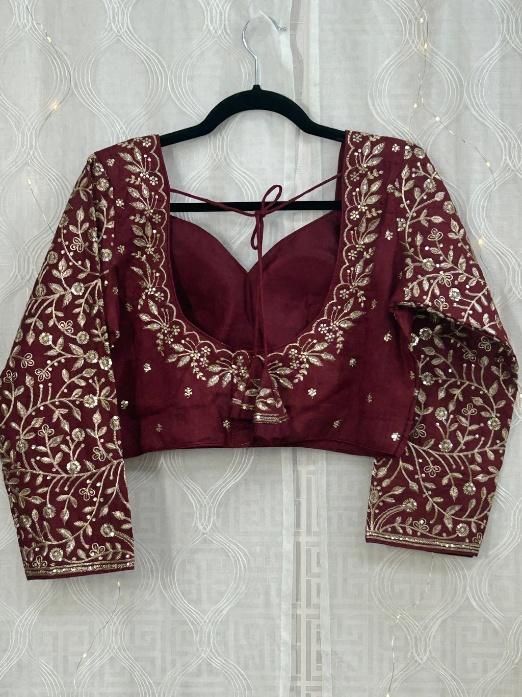 Maroon Silk cotton blouse