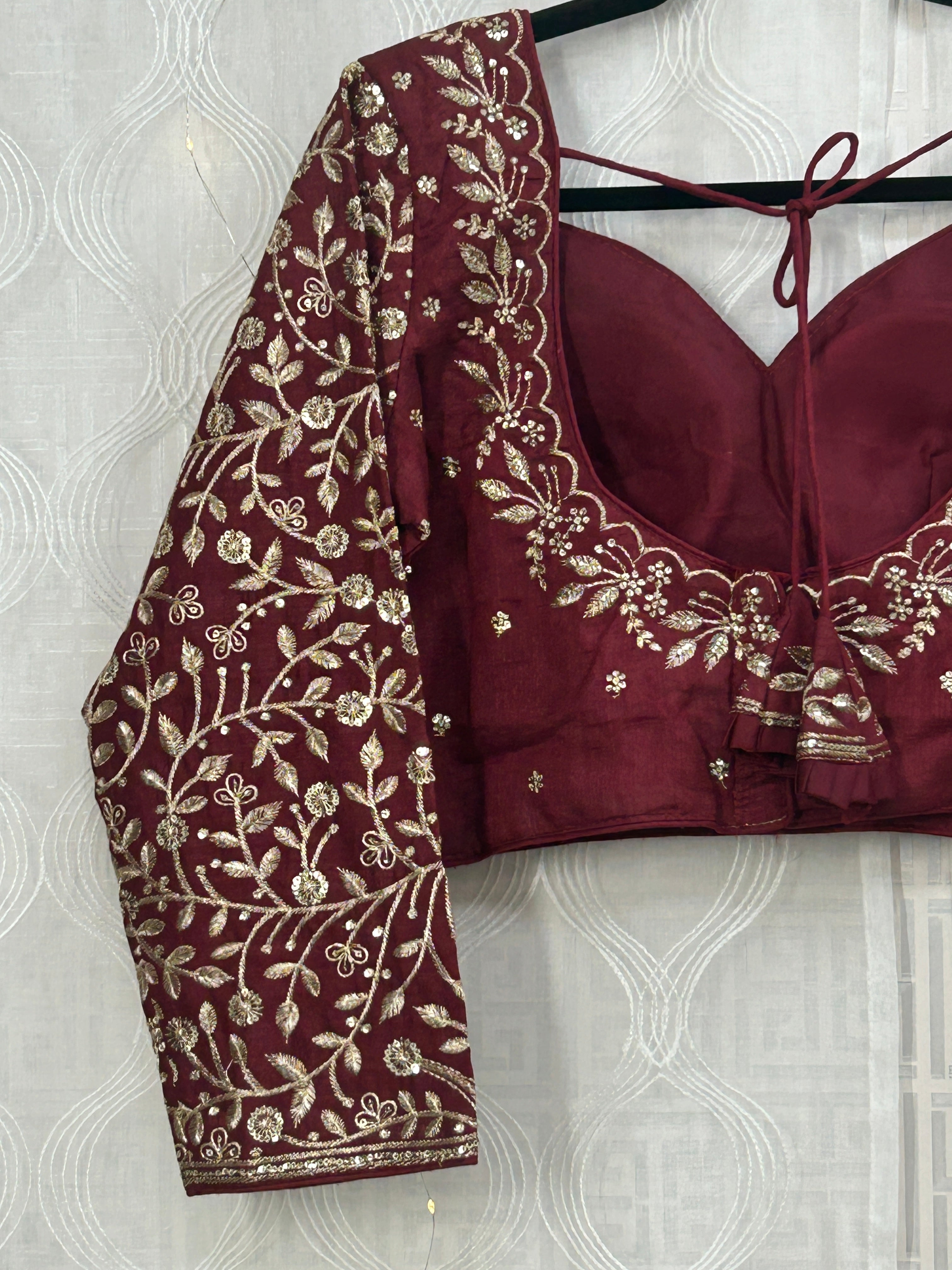 Maroon Silk cotton blouse