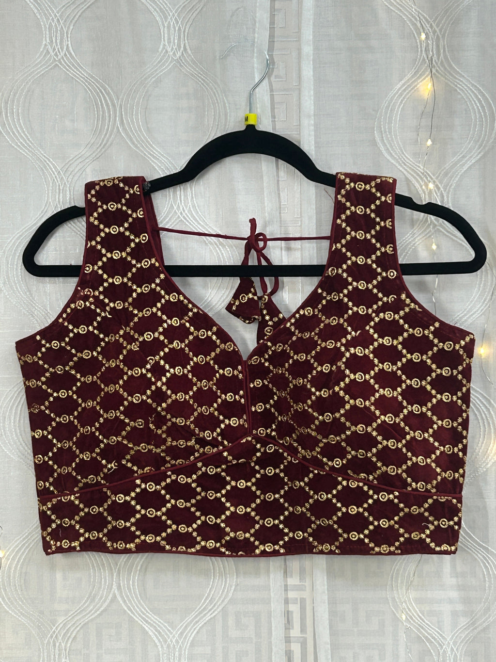 2173 Maroon velvet blouse | readymade blouse for saree