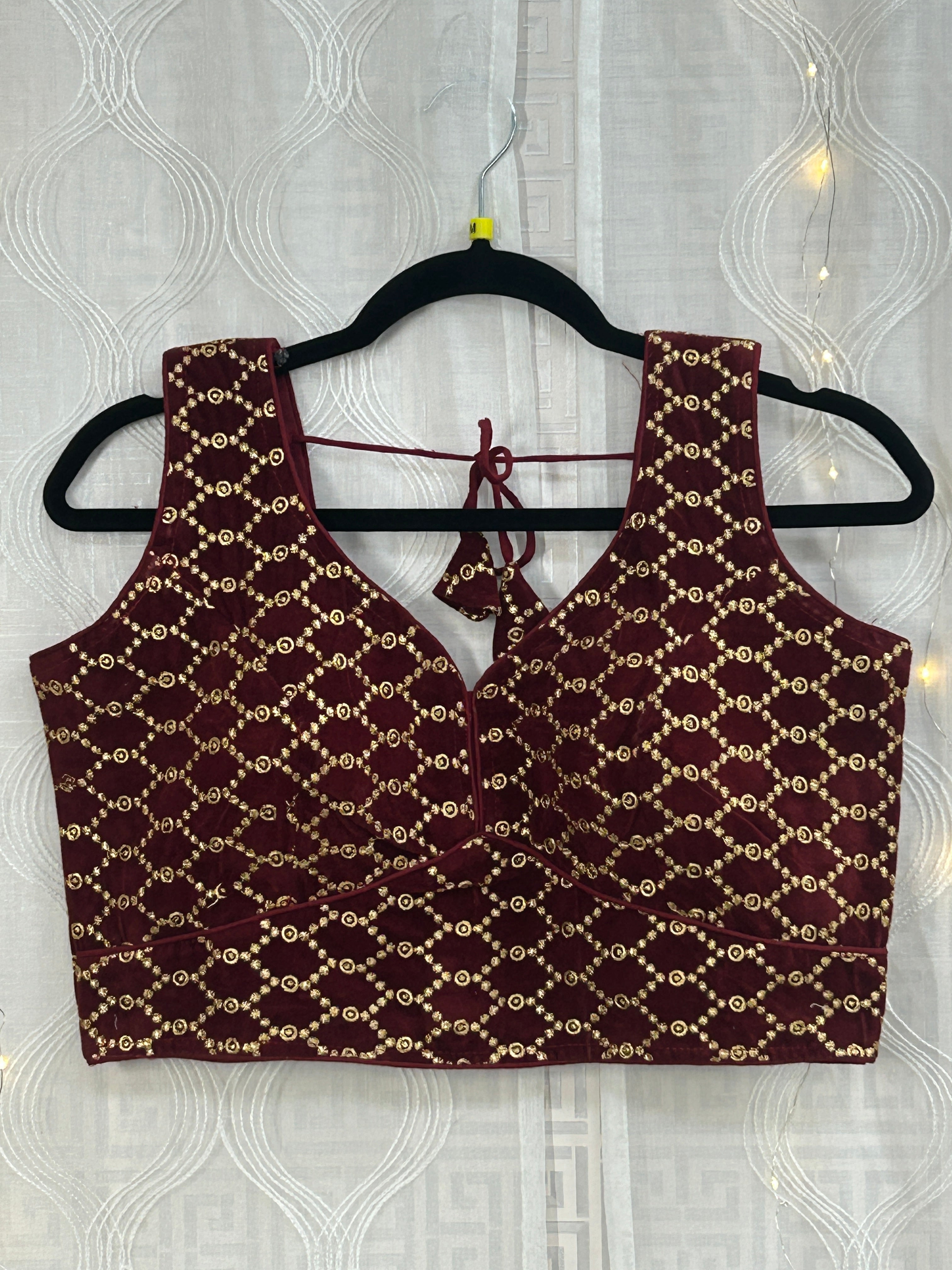 2173 Maroon velvet blouse | readymade blouse for saree
