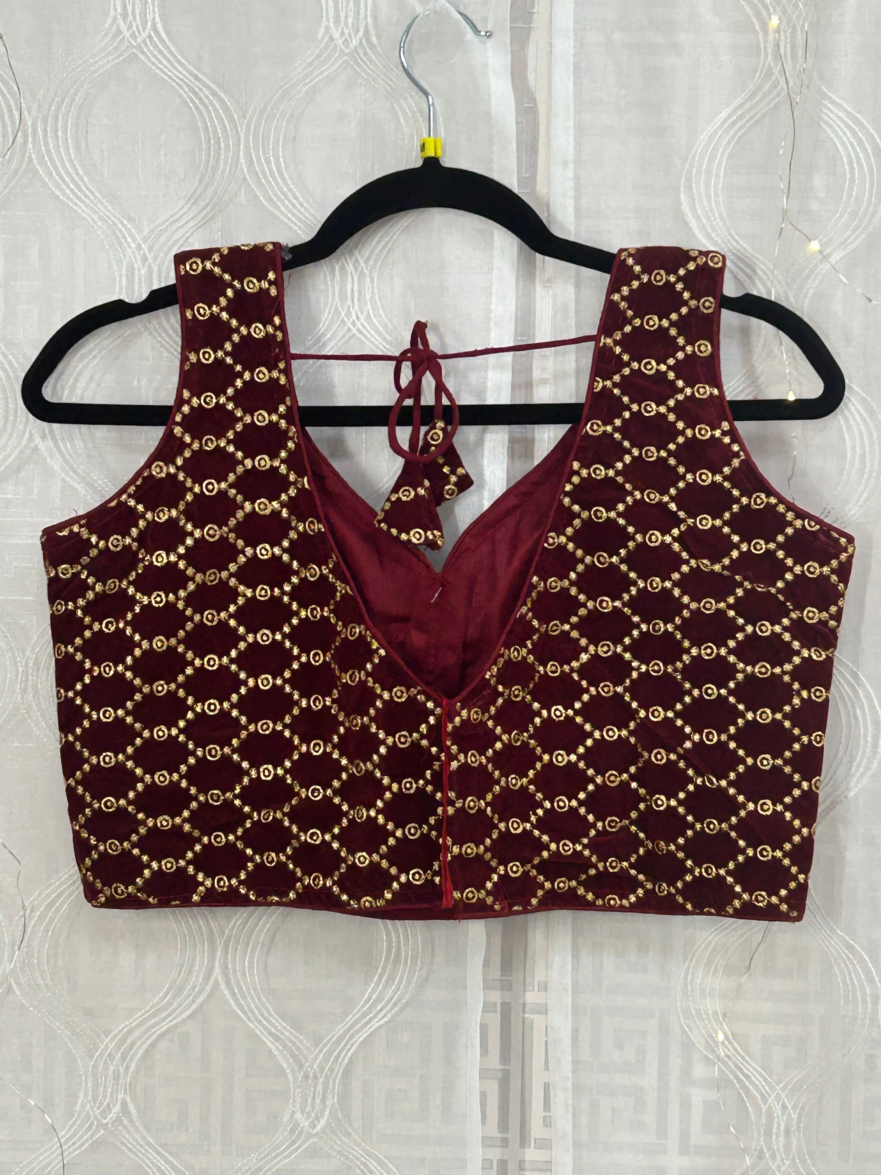 2173 Maroon velvet blouse | readymade blouse for saree