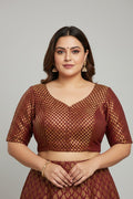 Dark maroon Brocade blouse