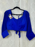 Royal blue silk blouse