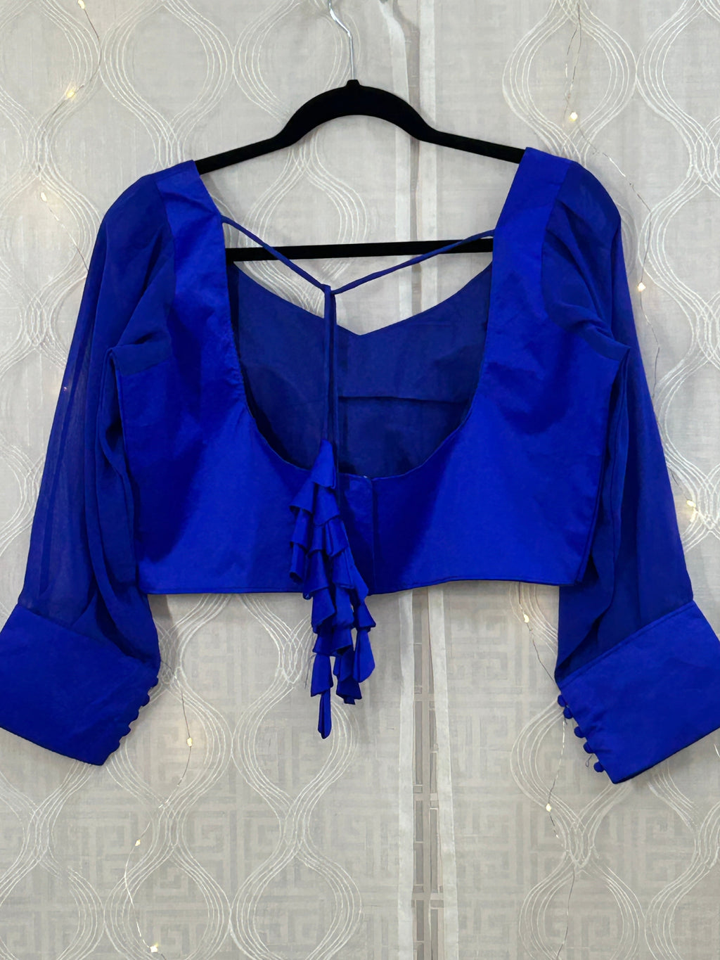 Royal blue silk blouse