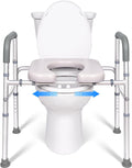 LimLuc Raised Toilet Seat with Handles, Width and Height Adjustable Raised Toilet Seat with Arms and Widen Seat, Up to 400lbs, Raised Toilet Seat for Seniors, Handicap, Pregnant, Fits Any Toilet