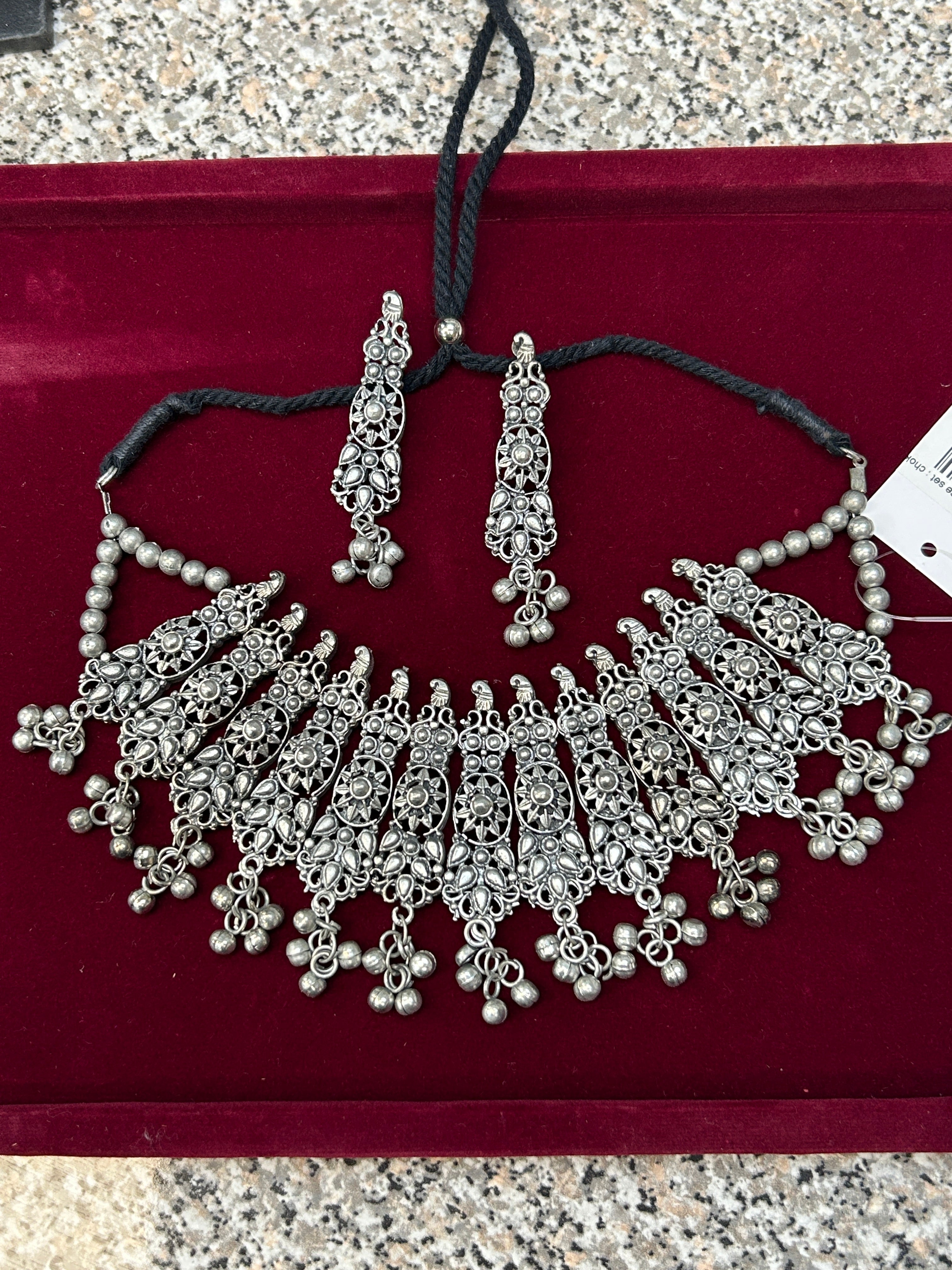 Oxidized necklace set