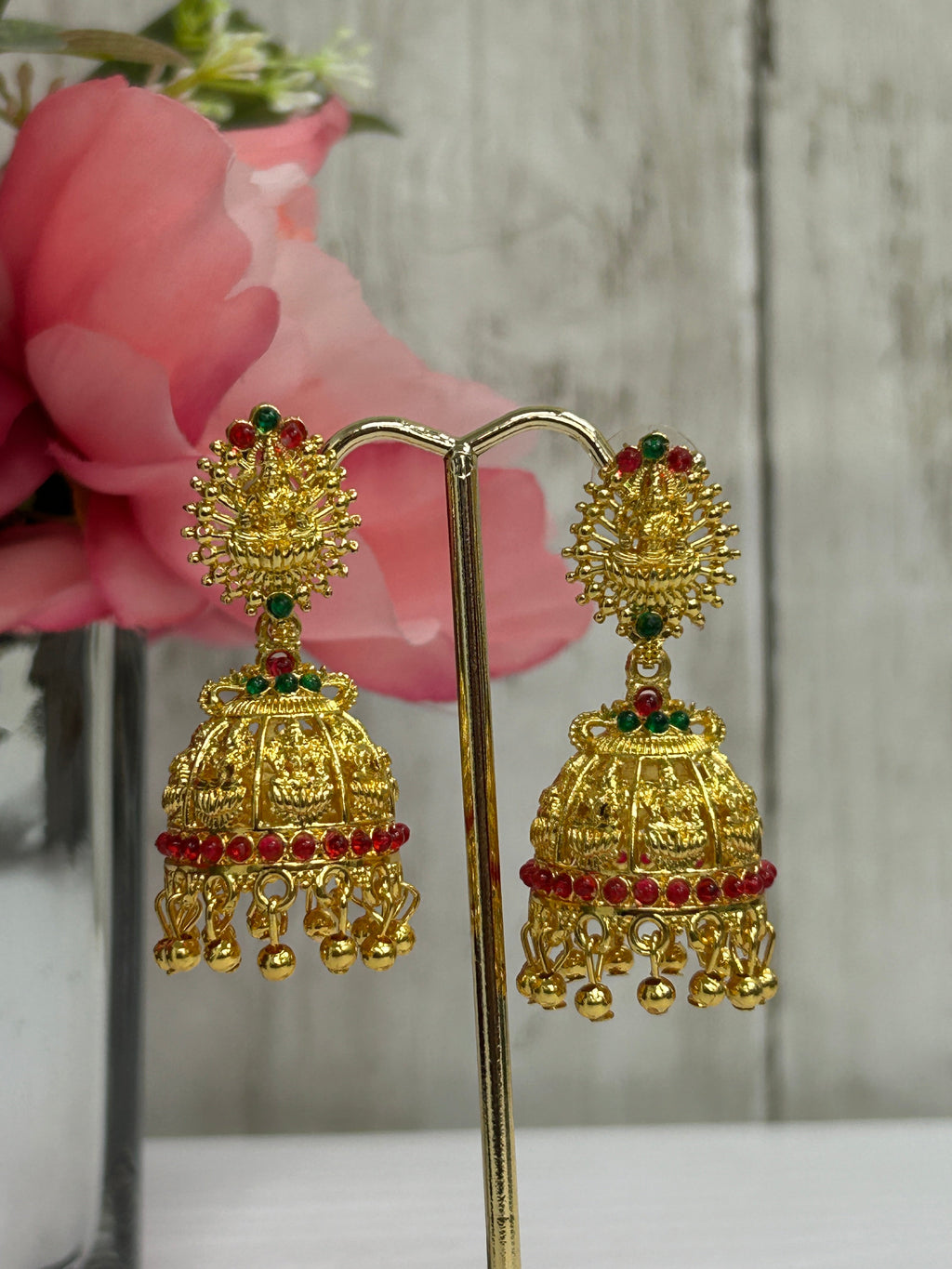 Lakshmi earrings | Gold jhumki