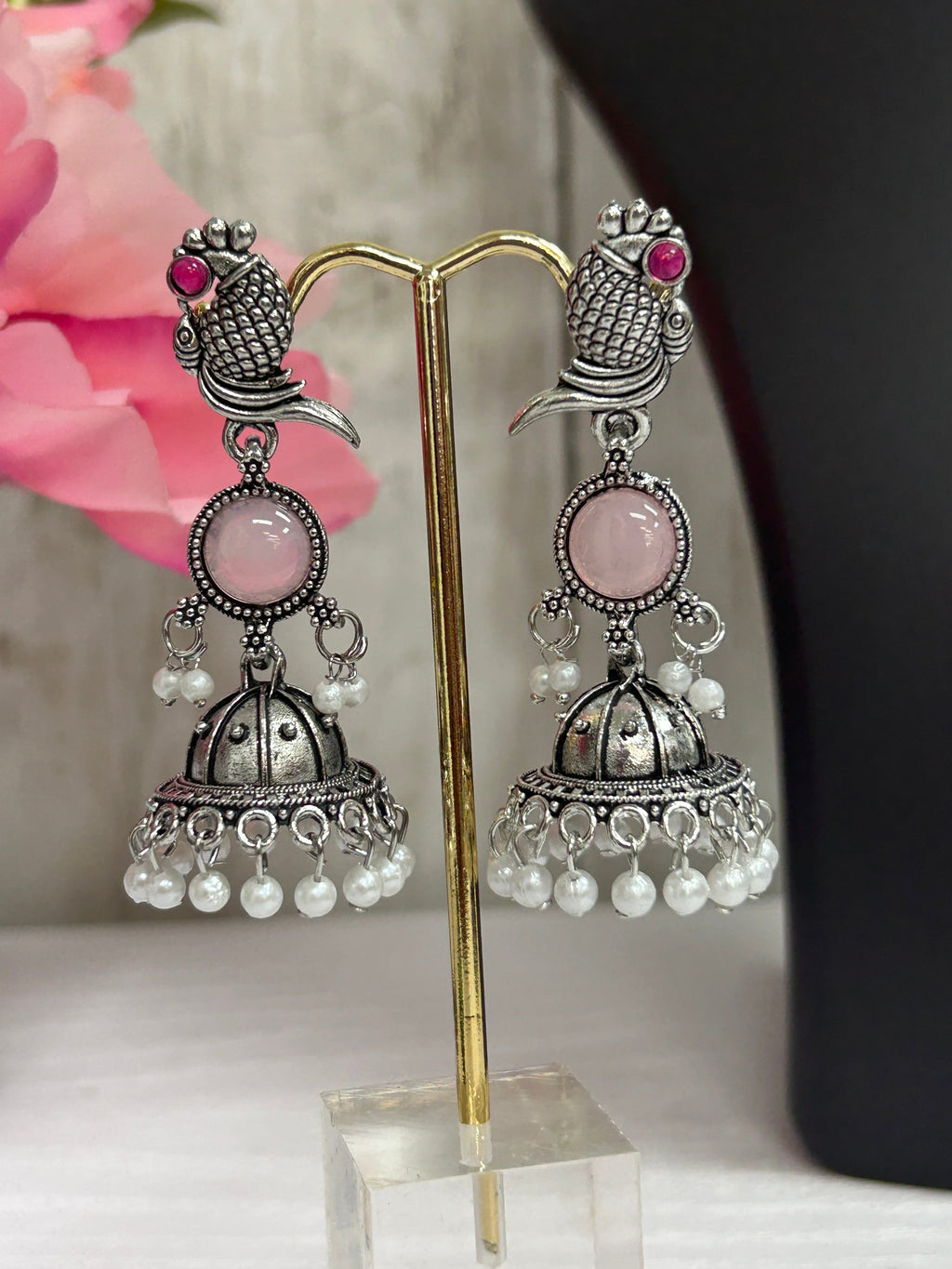 Oxidized earrings | long jhumki