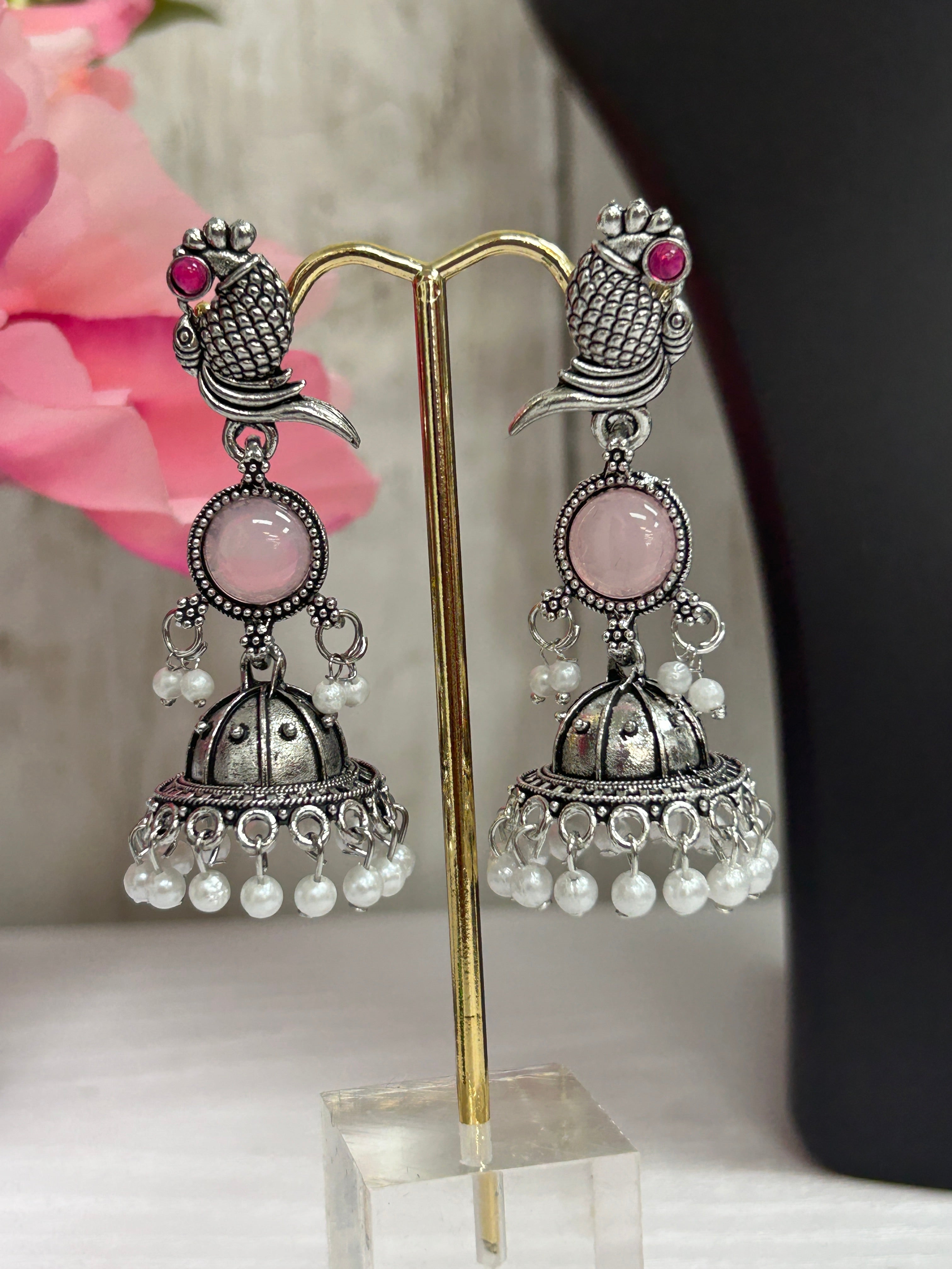 Oxidized earrings | long jhumki