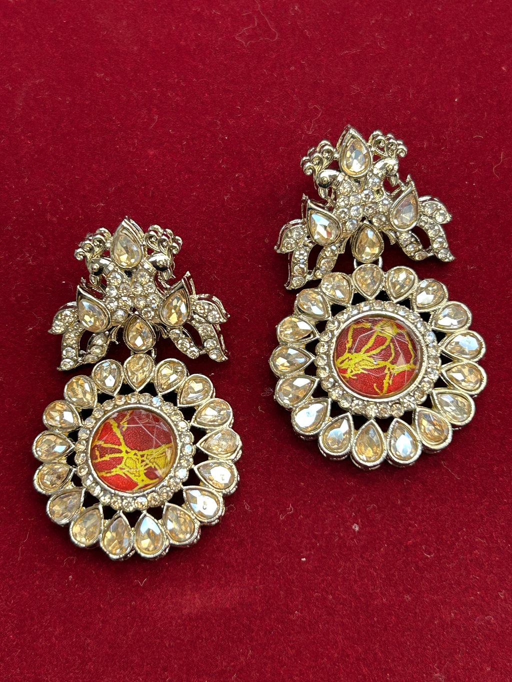 Firestone earrings | Kundan earrings