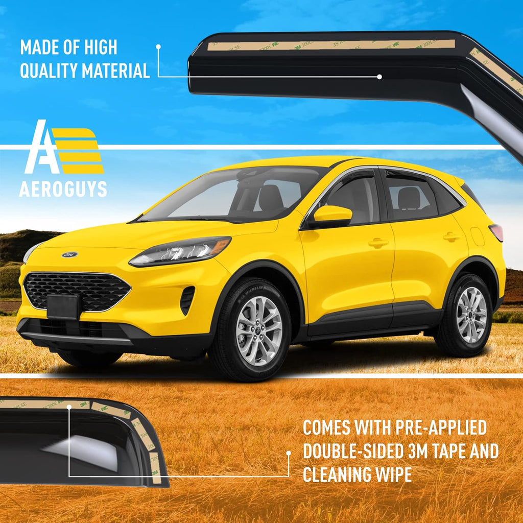 AEROGUYS
4.4★★★★
Extra Durable Window Deflectors in-Channel Window Visors Rain Guards Fit for Ford Escape 2020-2024, Sun Visors, Wind Vent Visors, Window Vent Shades, Exterior Car Accessories - 4 pcs. AG0038