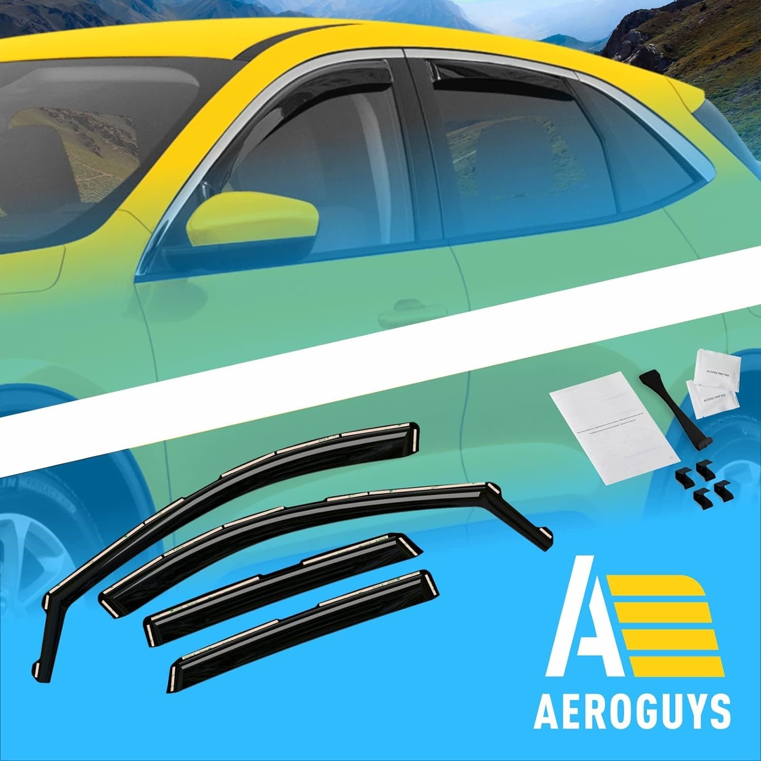 AEROGUYS
4.4★★★★
Extra Durable Window Deflectors in-Channel Window Visors Rain Guards Fit for Ford Escape 2020-2024, Sun Visors, Wind Vent Visors, Window Vent Shades, Exterior Car Accessories - 4 pcs. AG0038