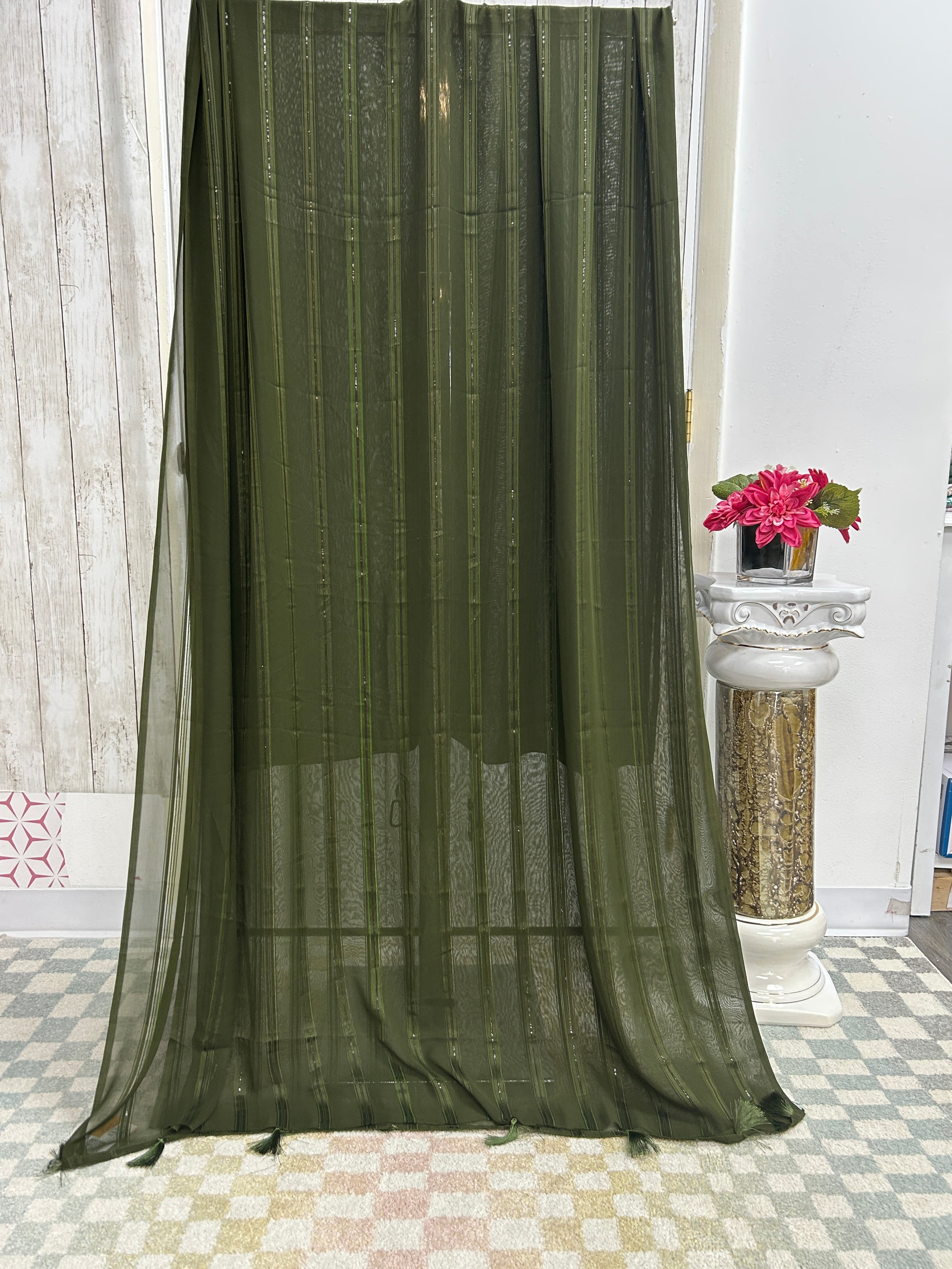 Plain georgette saree with light sequin work