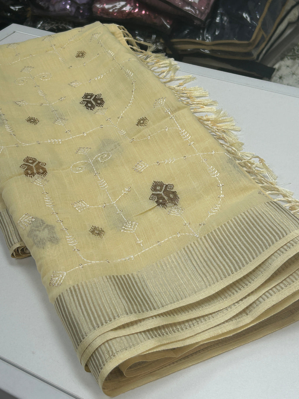 Linen Cotton saree